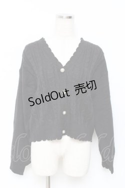 画像1: axes femme / パールボタンニットカーディガン  黒 Y-25-11-15-071-AX-TO-SZ-ZY