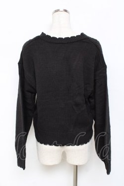 画像2: axes femme / パールボタンニットカーディガン  黒 Y-25-11-15-071-AX-TO-SZ-ZY