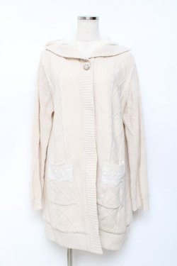 画像1: axes femme / ニットファーカーディガン  生成り Y-25-11-15-073-AX-TO-SZ-ZY