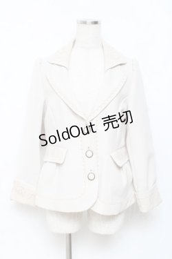 画像1: axes femme / レース使いジャケット  生成り Y-25-11-15-074-AX-JA-SZ-ZY