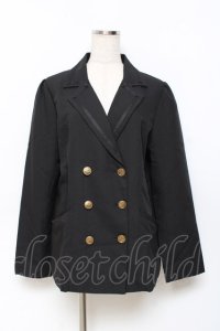 axes femme / ライン使いダブルボタンジャケット  黒 Y-25-11-15-076-AX-JA-SZ-ZY