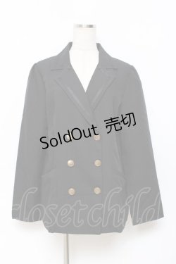 画像1: axes femme / ライン使いダブルボタンジャケット  黒 Y-25-11-15-076-AX-JA-SZ-ZI