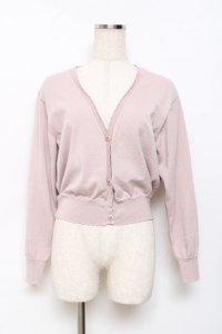 F&A / ガラス風クリアフラワー釦UVカットニットカーディガン  ピンク Y-25-11-15-077-LO-TO-SZ-ZY