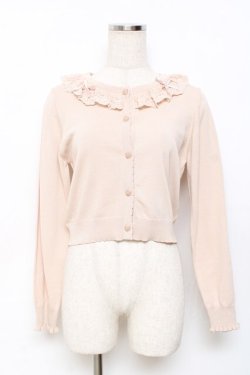 画像1: m petit by misako / AOKフリルニットカーディガン S ベージュ Y-25-11-15-079-LO-TO-SZ-ZY
