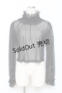 ALICE and the PIRATES / ドットチュールプルオーバー  黒 Y-25-11-15-083-PA-TO-SZ-ZY