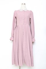 m petit by misako / AM*レースエリプリーツワンピース S 中桃 Y-25-11-15-093-LO-OP-SZ-ZY