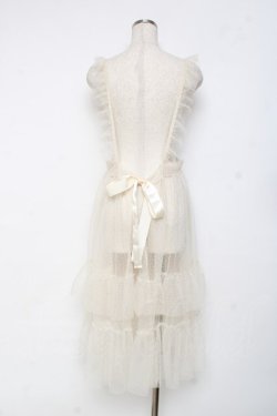 画像2: m petit by misako / ドットチュールエプロン S 生成り Y-25-11-15-094-LO-OP-SZ-ZY