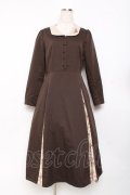 an another angelus / 刺繍入り花柄切替ロングワンピース  ブラウン Y-25-11-15-096-CA-OP-SZ-ZY