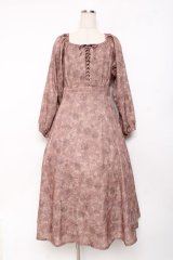 an another angelus / フロントレースアップペイズリーフラワーワンピース  ブラウン Y-25-11-15-097-CA-OP-SZ-ZY