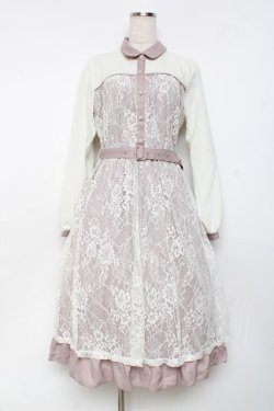 画像1: axes femme / ビスチェ切替レースワンピース  生成り Y-25-11-15-098-AX-OP-SZ-ZY