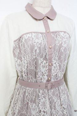 画像3: axes femme / ビスチェ切替レースワンピース  生成り Y-25-11-15-098-AX-OP-SZ-ZY