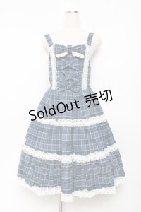 axes femme kawaii / タータンチェックジャンスカ  ブルー Y-25-11-15-100-AX-OP-AS-ZY