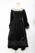 axes femme / パゴタ袖ベロアワンピース  黒 Y-25-11-15-101-AX-OP-SZ-ZY