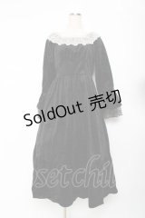 axes femme / パゴタ袖ベロアワンピース  黒 Y-25-11-15-101-AX-OP-SZ-ZY