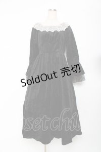 axes femme / パゴタ袖ベロアワンピース  黒 Y-25-11-15-101-AX-OP-SZ-ZY