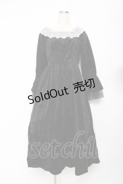 画像1: axes femme / パゴタ袖ベロアワンピース  黒 Y-25-11-15-101-AX-OP-SZ-ZY