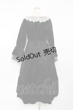 画像2: axes femme / パゴタ袖ベロアワンピース  黒 Y-25-11-15-101-AX-OP-SZ-ZY