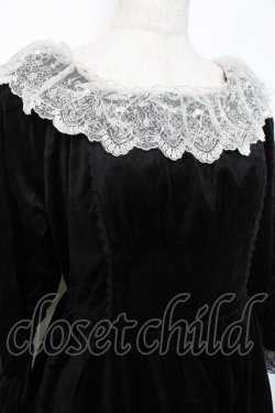 画像3: axes femme / パゴタ袖ベロアワンピース  黒 Y-25-11-15-101-AX-OP-SZ-ZY