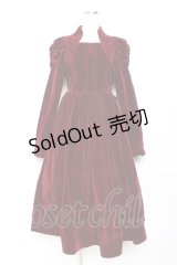 axes femme kawaii / クラシカルベロアワンピース  ワイン Y-25-11-15-103-AX-OP-SZ-ZY