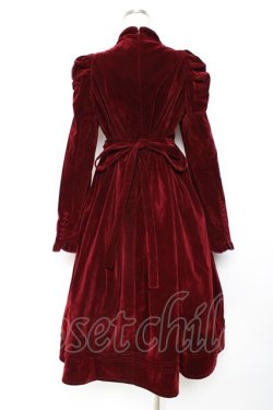 画像2: axes femme kawaii / クラシカルベロアワンピース  ワイン Y-25-11-15-103-AX-OP-SZ-ZY