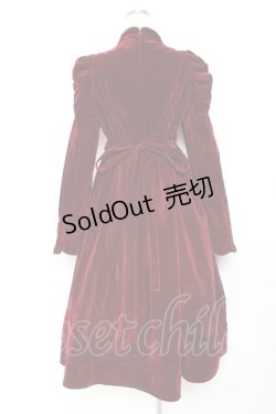 画像2: axes femme kawaii / クラシカルベロアワンピース  ワイン Y-25-11-15-103-AX-OP-SZ-ZY