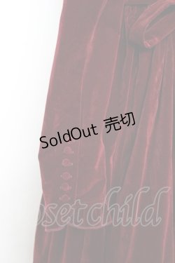 画像3: axes femme kawaii / クラシカルベロアワンピース  ワイン Y-25-11-15-103-AX-OP-SZ-ZY