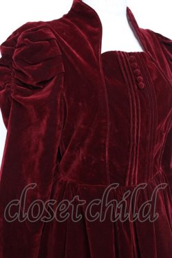 画像4: axes femme kawaii / クラシカルベロアワンピース  ワイン Y-25-11-15-103-AX-OP-SZ-ZY