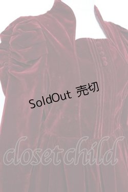 画像4: axes femme kawaii / クラシカルベロアワンピース  ワイン Y-25-11-15-103-AX-OP-SZ-ZY