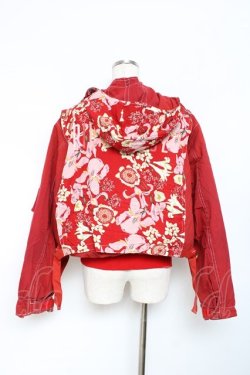 画像2: PINK HOUSE / パッチワーク柄フードブルゾン F 赤 Y-25-11-15-106-LO-JA-SZ-ZY