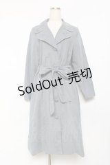 an another angelus / 薔薇刺繍ピーチスキンコート  ブルー Y-25-11-15-108-CA-CO-SZ-ZY