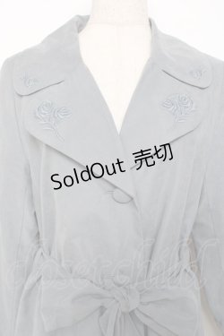 画像3: an another angelus / 薔薇刺繍ピーチスキンコート  ブルー Y-25-11-15-108-CA-CO-SZ-ZY