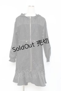 axes femme / レースデザインモッズコート  黒 Y-25-11-15-112-AX-CO-SZ-ZY