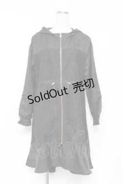 画像1: axes femme / レースデザインモッズコート  黒 Y-25-11-15-112-AX-CO-SZ-ZY