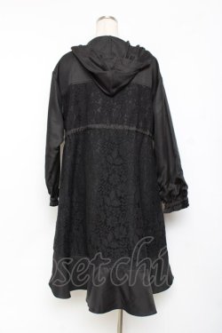 画像2: axes femme / レースデザインモッズコート  黒 Y-25-11-15-112-AX-CO-SZ-ZY