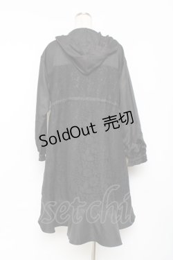 画像2: axes femme / レースデザインモッズコート  黒 Y-25-11-15-112-AX-CO-SZ-ZY