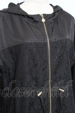 画像3: axes femme / レースデザインモッズコート  黒 Y-25-11-15-112-AX-CO-SZ-ZY