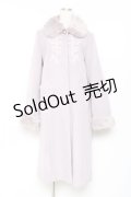 axes femme / ファー襟フロント刺繍ロングコート  ラベンダー Y-25-11-15-114-AX-CO-SZ-ZY