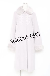 axes femme / ファー襟フロント刺繍ロングコート  ラベンダー Y-25-11-15-114-AX-CO-SZ-ZY