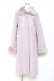 画像1: axes femme / ファー襟フロント刺繍ロングコート  ラベンダー Y-25-11-15-114-AX-CO-SZ-ZY (1)