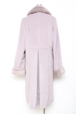 画像2: axes femme / ファー襟フロント刺繍ロングコート  ラベンダー Y-25-11-15-114-AX-CO-SZ-ZY