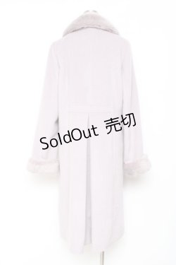 画像2: axes femme / ファー襟フロント刺繍ロングコート  ラベンダー Y-25-11-15-114-AX-CO-SZ-ZY