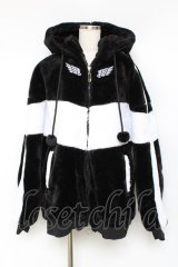 LISTEN FLAVOR / うさ耳天使のファーブルゾン  白黒 Y-25-11-15-115-PU-CO-SZ-ZI