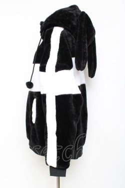 画像2: LISTEN FLAVOR / うさ耳天使のファーブルゾン  白黒 Y-25-11-15-115-PU-CO-SZ-ZY