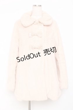 画像1: Emily Temple cute / リボンプリントファーブルゾン  ベージュ Y-25-11-15-116-ET-CO-SZ-ZY