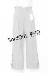 axes femme / 裾刺繍起毛ストレートパンツ  グレー Y-25-11-15-118-AX-PA-SZ-ZY