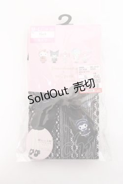 画像1: m petit by misako / AMクロミリボンタイツ  中黒 Y-25-11-15-018-LO-ZA-SZ-ZY