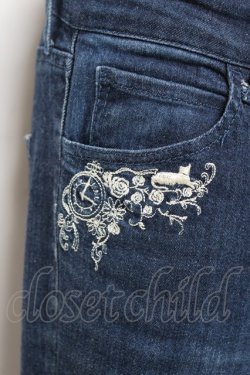 画像3: axes femme / 猫×時計刺繍デニムパンツ  デニム Y-25-11-15-119-AX-PA-SZ-ZY