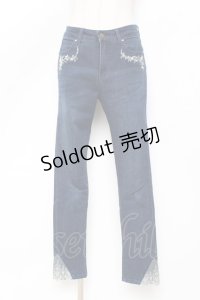 axes femme / バイオリン刺繍デニム  デニム Y-25-11-15-120-AX-PA-SZ-ZY