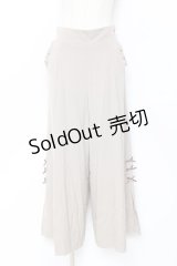 axes femme / プチリボンスリットワイドPT  グレージュ Y-25-11-15-122-AX-PA-SZ-ZY