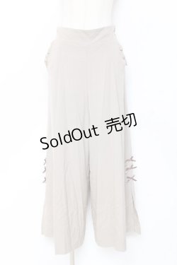 画像1: axes femme / プチリボンスリットワイドPT  グレージュ Y-25-11-15-122-AX-PA-SZ-ZY